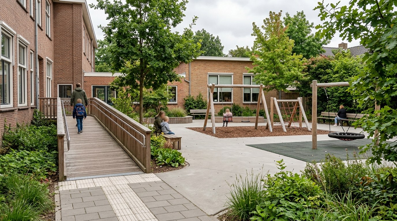 Toegankelijk schoolplein bij een SBO-school